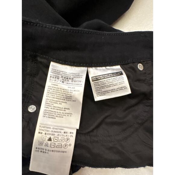 Levis 721 Jeans Womens 34 Black High Rise Skinny Tapered Stretch Goth Grunge - Picture 7 of 12